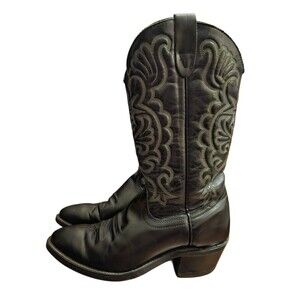 Vintage Womens 6.5 Texas Brand Cowboy Boots Made In USA Genuine Leather Foot